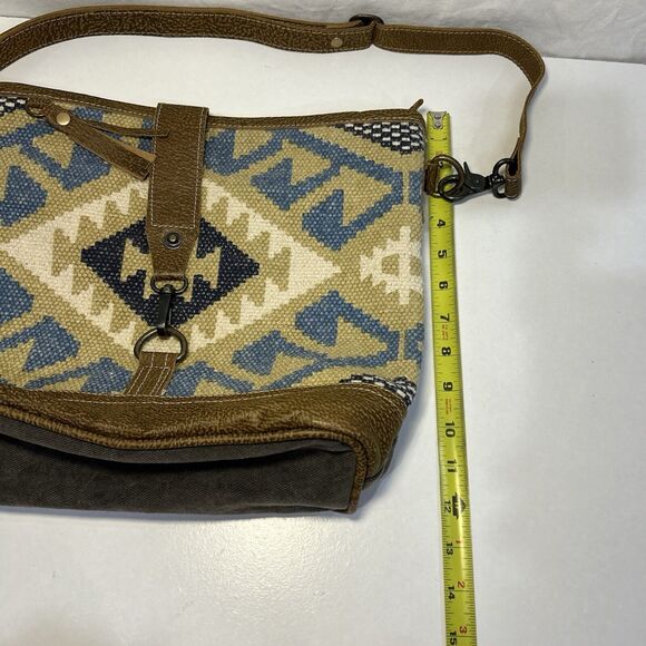 Myra Bag Blueprint Shoulder Crossbody Bag Southwestern Western Print Leather - Picture 3 of 9